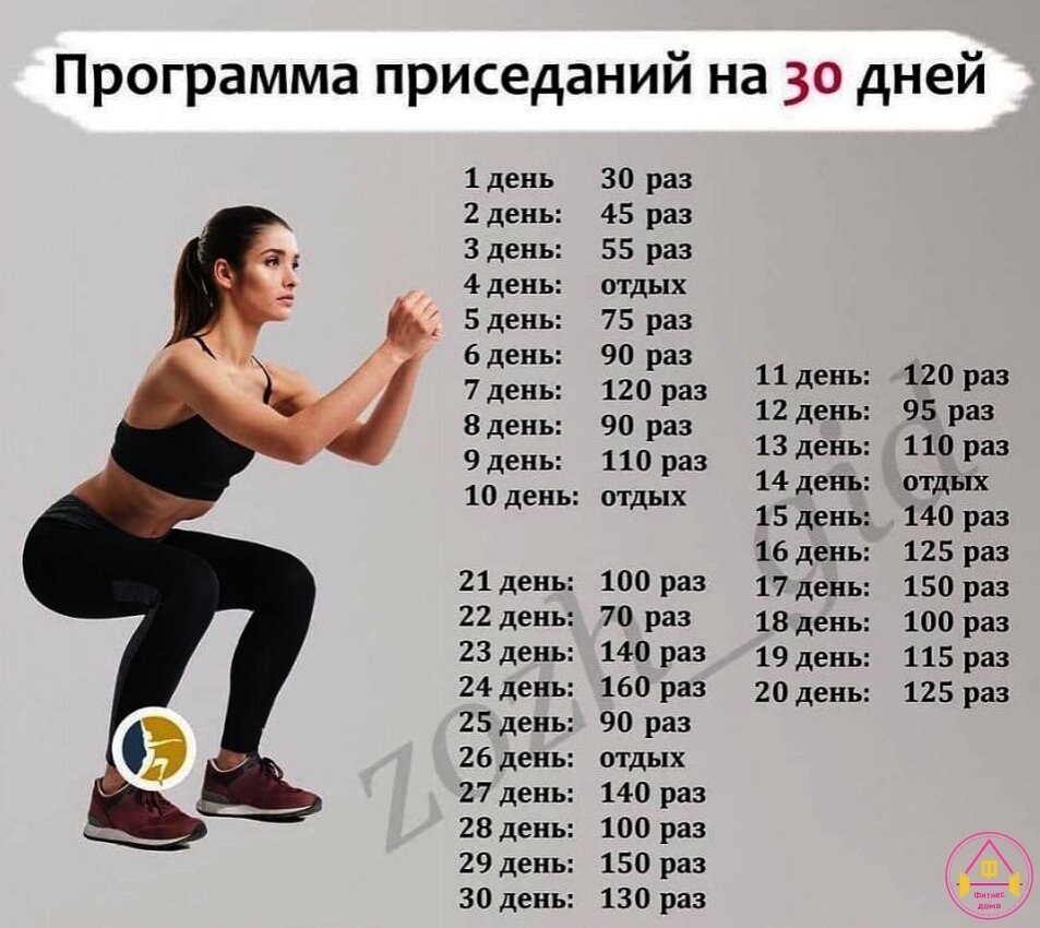Приседания на месяц
