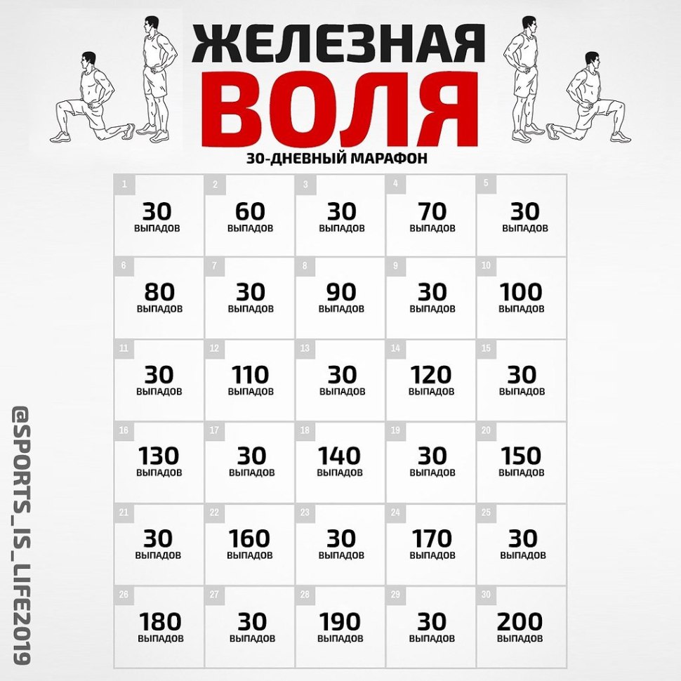 Чек лист тренировок