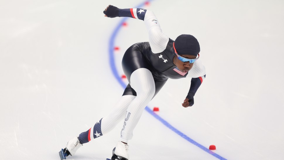 Jennifer Rodriguez (USA) before 1000 Meters World Cup Speed Skating Race in