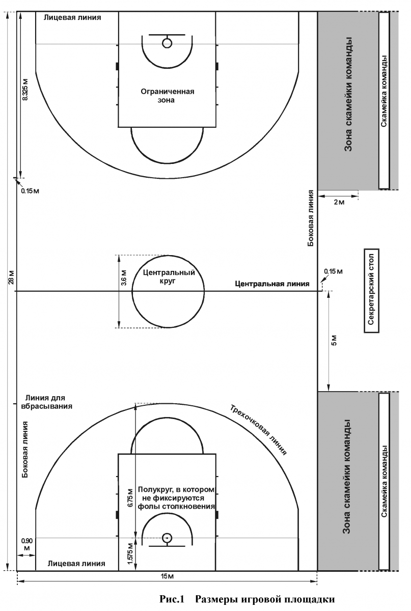 Баскетбол размер площадки (53 фото) - картинки photosota