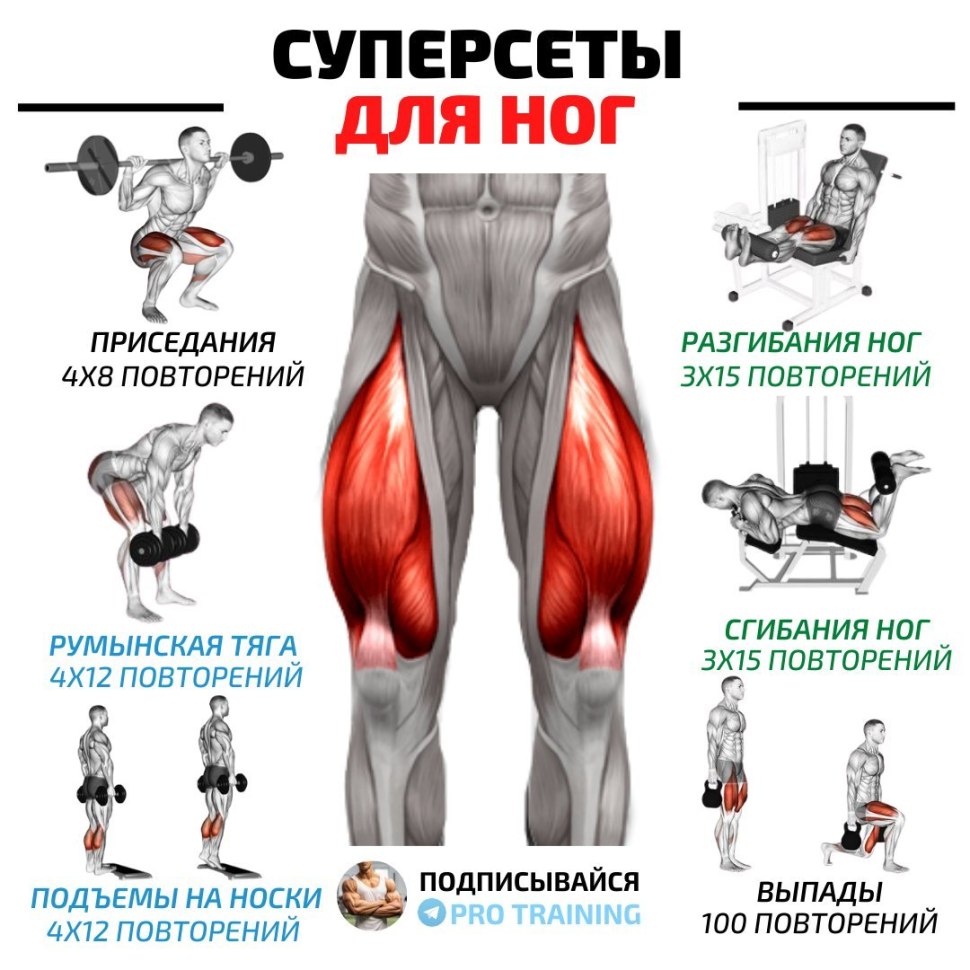 Суперсеты на ноги