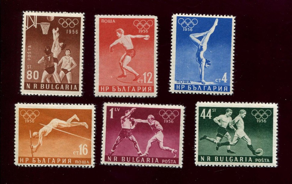 Марки Польша олимпиада 1956 года