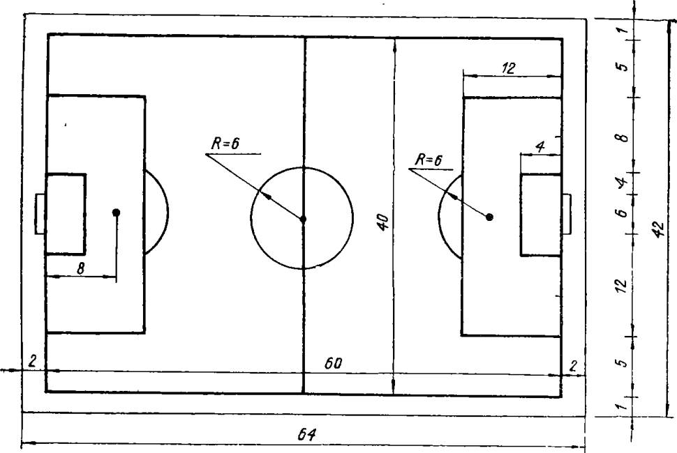 Футбол поле размеры большой. Разметка футбольного поля схема с размерами 60х40. Разметка футбольного поля 60х40 Размеры. Разметка футбольного поля 60 на 40 схема. Разметка мини футбольного поля 40х20.