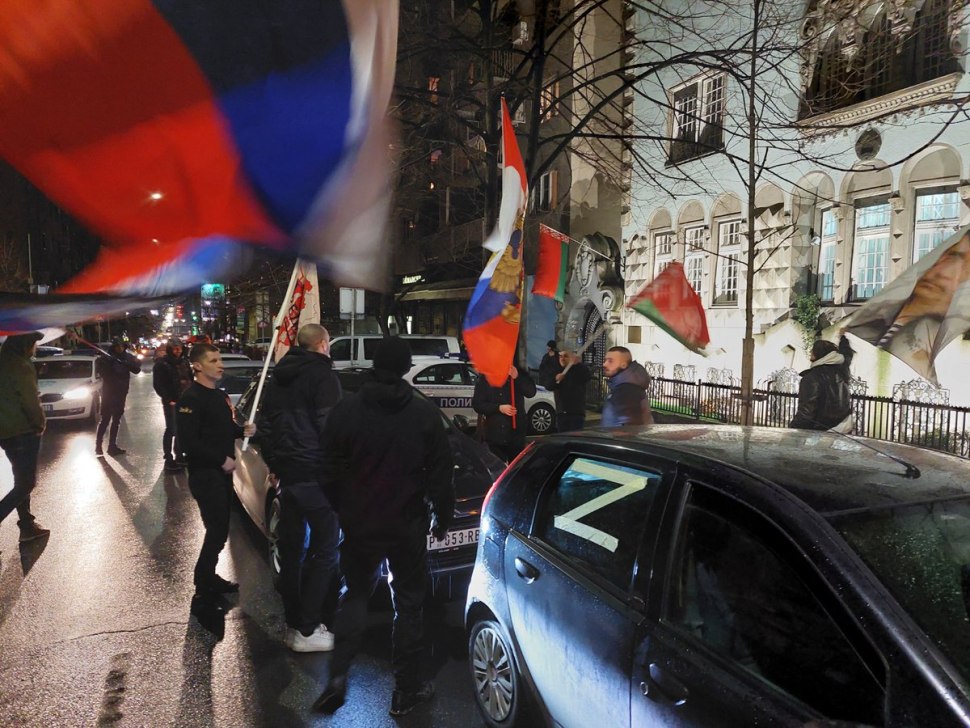 Митинг в Сербии в поддержку России